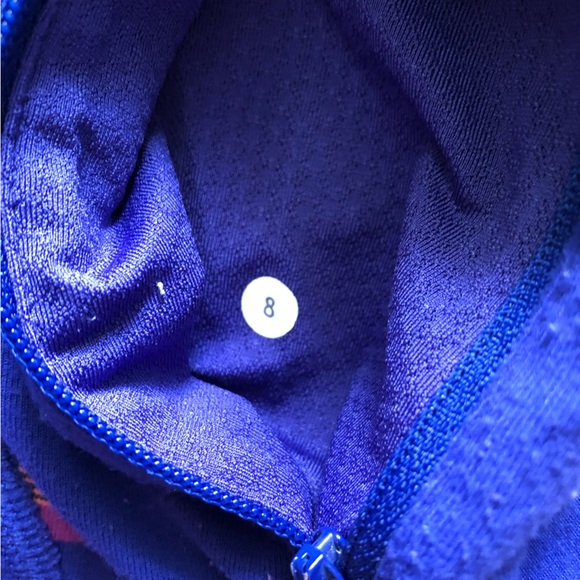 Lululemon Zip Up Striped Logo Jacket in Blue Size 8 - Picture 11 of 14